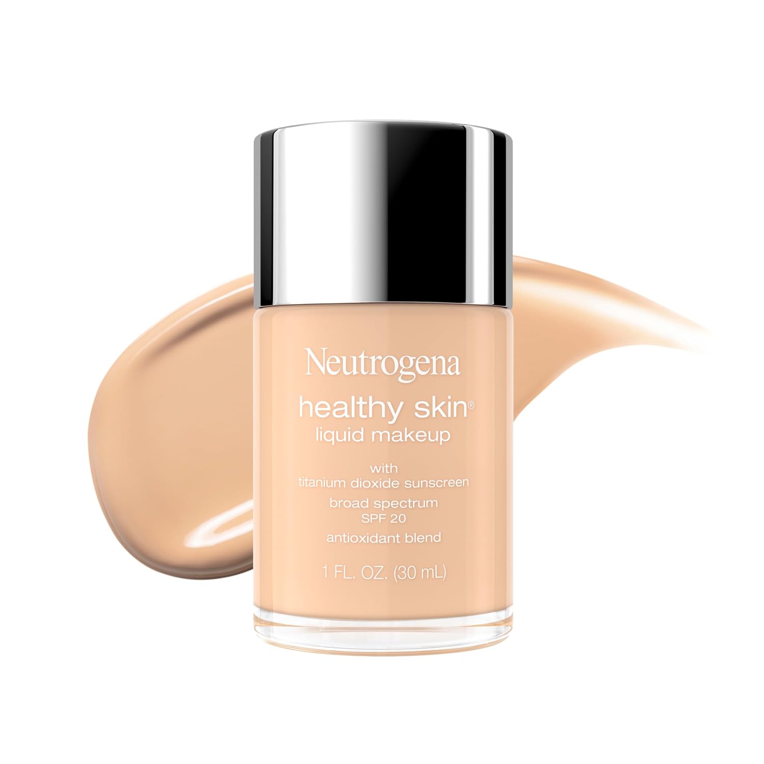 Neutrogena Healthy Skin Liquid Foundation Makeup With Broad Spectrum Spf 20 Sunscreen, Lightweight, Medium Coverage Makeup With Sunscreen And Pro-Vitamin B5, Classic Ivory 160C, 1 Fl. Oz