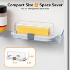Pisol Butter Dish with Lid for Countertop and Refrigerator Door Shelf, Airtight Butter Keeper Container, Butter Holder for East/West Coast Butter, BPA-free, Microwave/Dishwasher Safe
