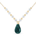 Galaxy Gold GG 14K Solid Gold Necklace with Diamonds and Emerald