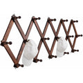 Hat Rack For Wall, Expandable Wall Hat Holder With 16 Hooks, 16 Inch Wooden Wall Hook For Baseball Caps,Cowboy, Bag,Hoodie(Brown)