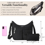 Baggallini womens Everywhere Bagg Crossbody Women 11x9 Lightweight Nylon Hobo Water-resistant Travel Bag W/Rfid