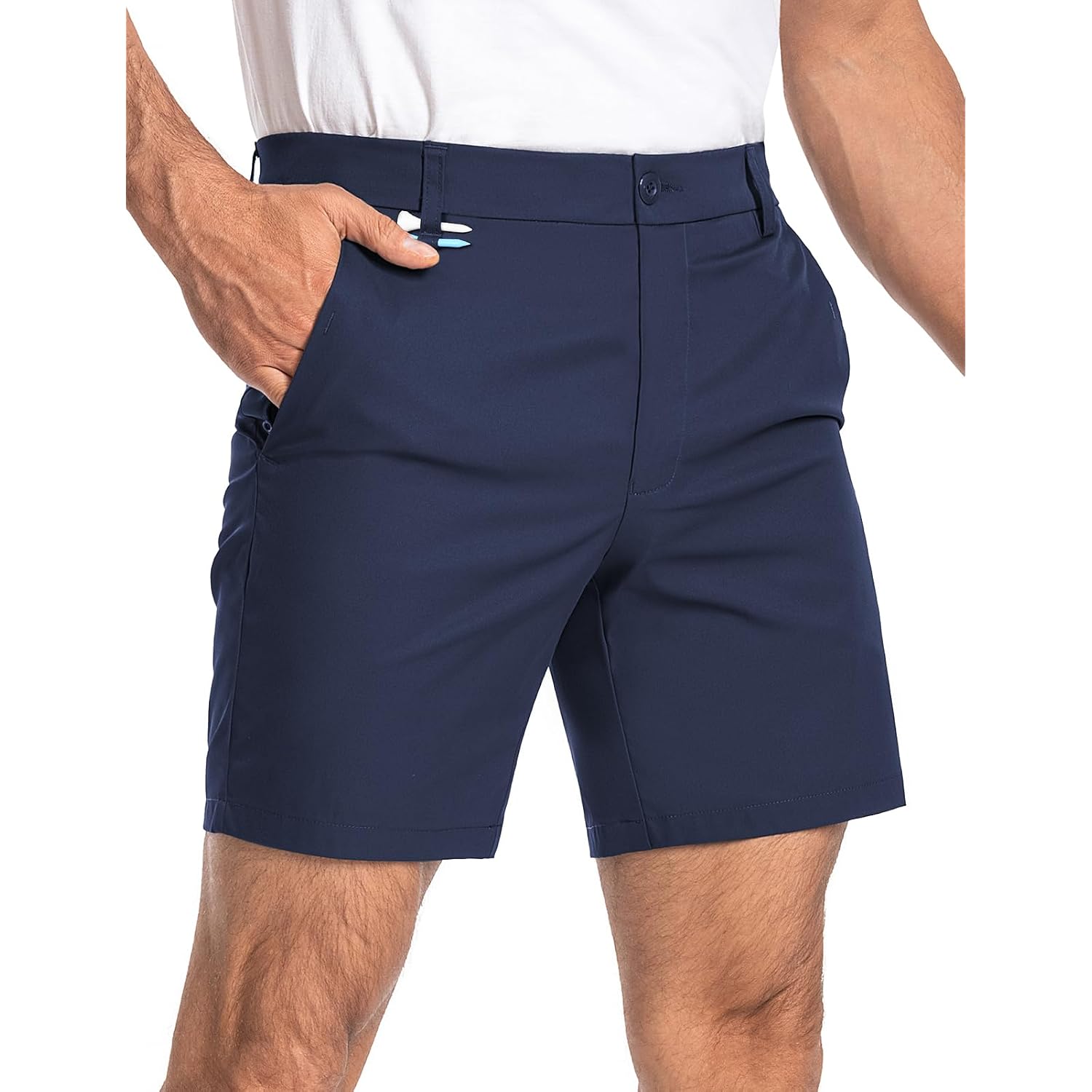 Moosehill Mens Golf Shorts Quick Dry: Stretch Hybrid Dress 7" 10" Shorts | Flat Front, Casual Work Shorts, 4 Deep Storage Pockets, Anti Wrinkle Fabric, Level 4 Color Fastness, Lightweight Commuting