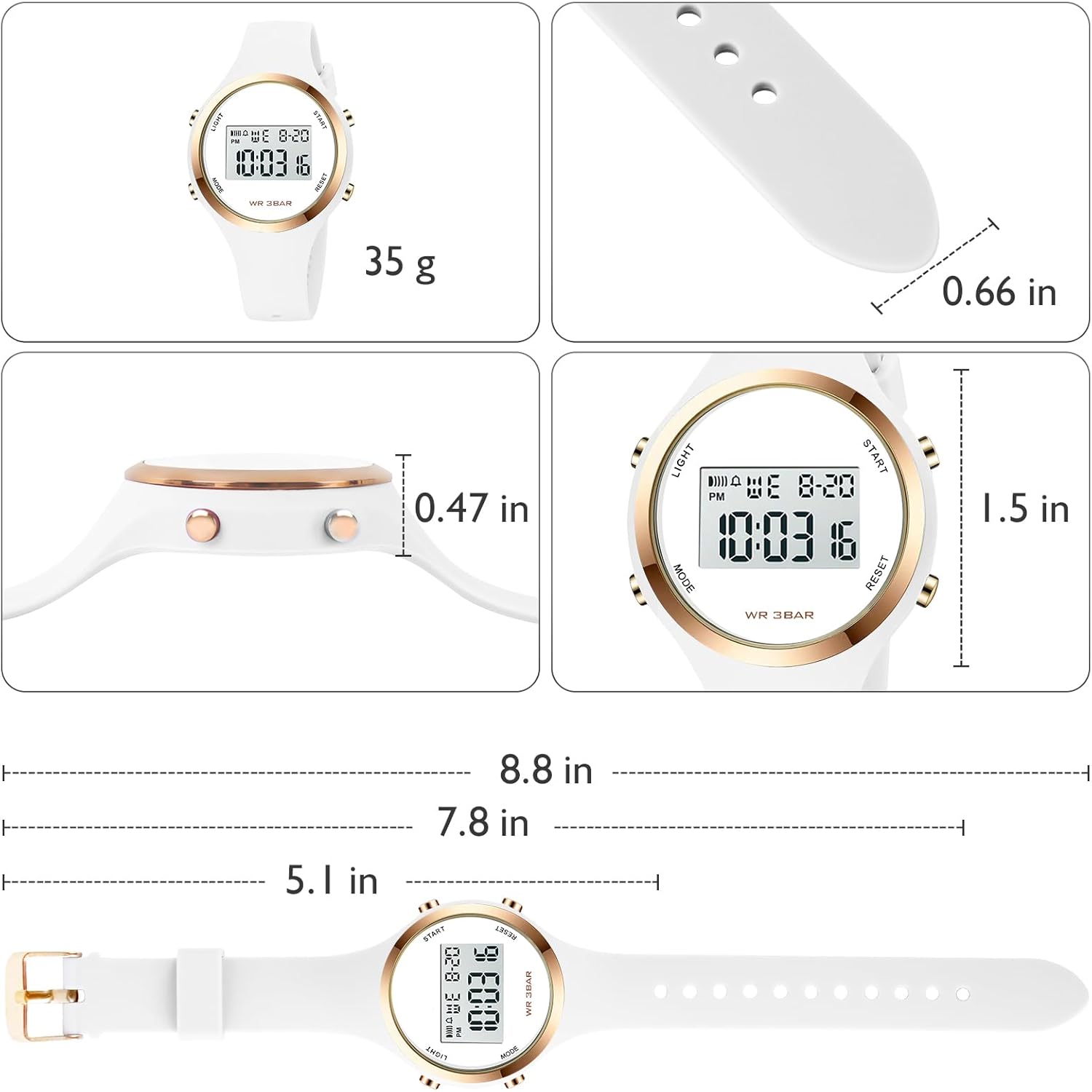 XCZAP Outdoor Sport Watches Alarm Clock Waterproof LED Digital Watch