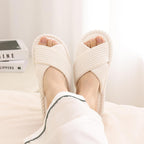 Evshine House Slippers For Women Memory Foam Bedroom Slippers Corduroy Open Toe Slides Shoes Indoor And Outdoor