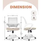 Neo Chair Office Desk Computer Chair Ergonomic Mesh Gaming Cushion Seat With Comfy Lumbar Mid Back Support Adjustable Height Swivel Rolling Wheels For Home Task (Beige)