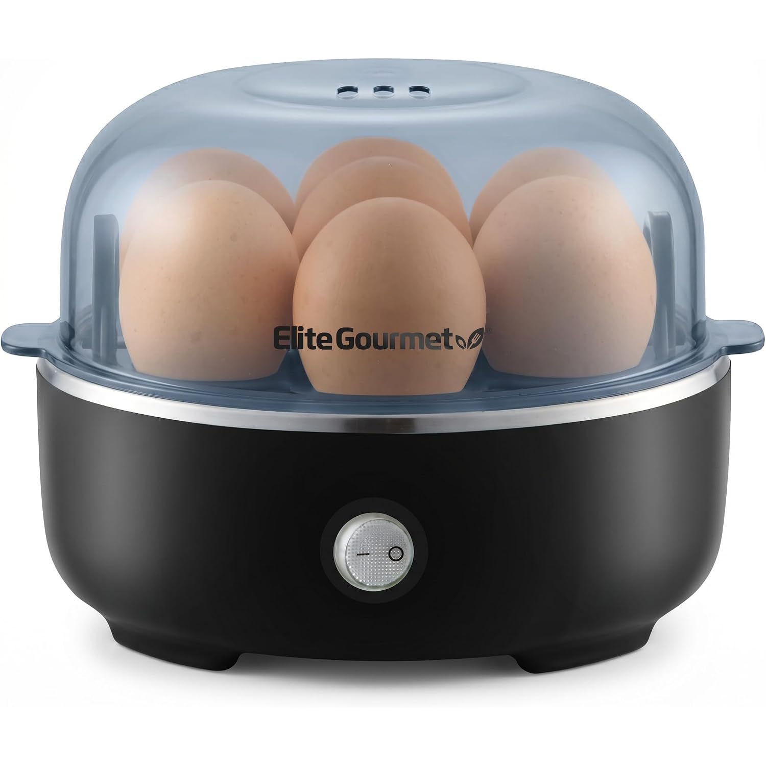 Elite Gourmet Egc115B Easy Egg Cooker Electric 7-Egg Capacity, Soft, Medium, Hard-Boiled Egg Cooker With Auto Shut-Off, Measuring Cup Included, Bpa Free, Classic Black