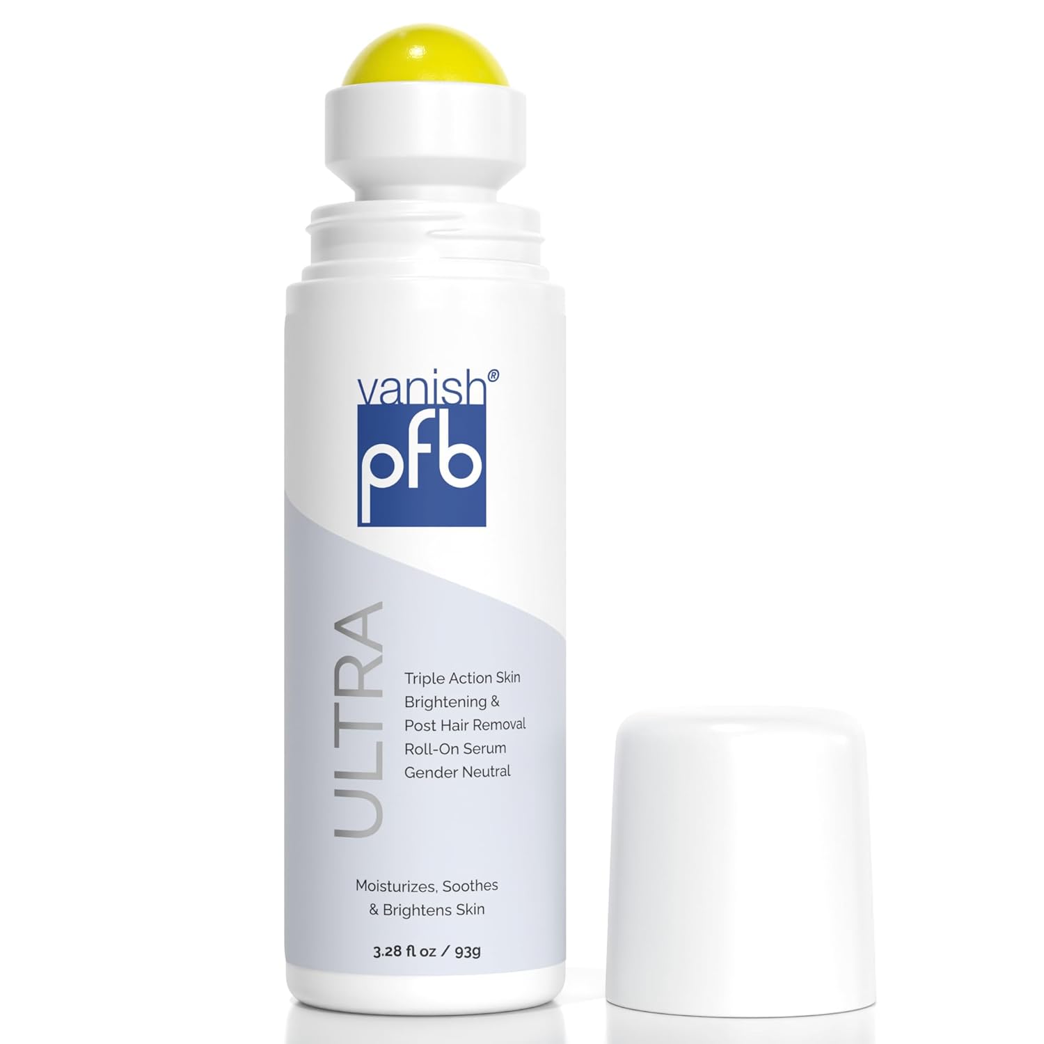 PFB Vanish Ultra with Chromabright & Shitake Mushroom, Triple Action Dark Spot Remover, Ingrown Hair & Razor Bump Stopper, Roll-On Skin Care Treatment, 93g – New Formula