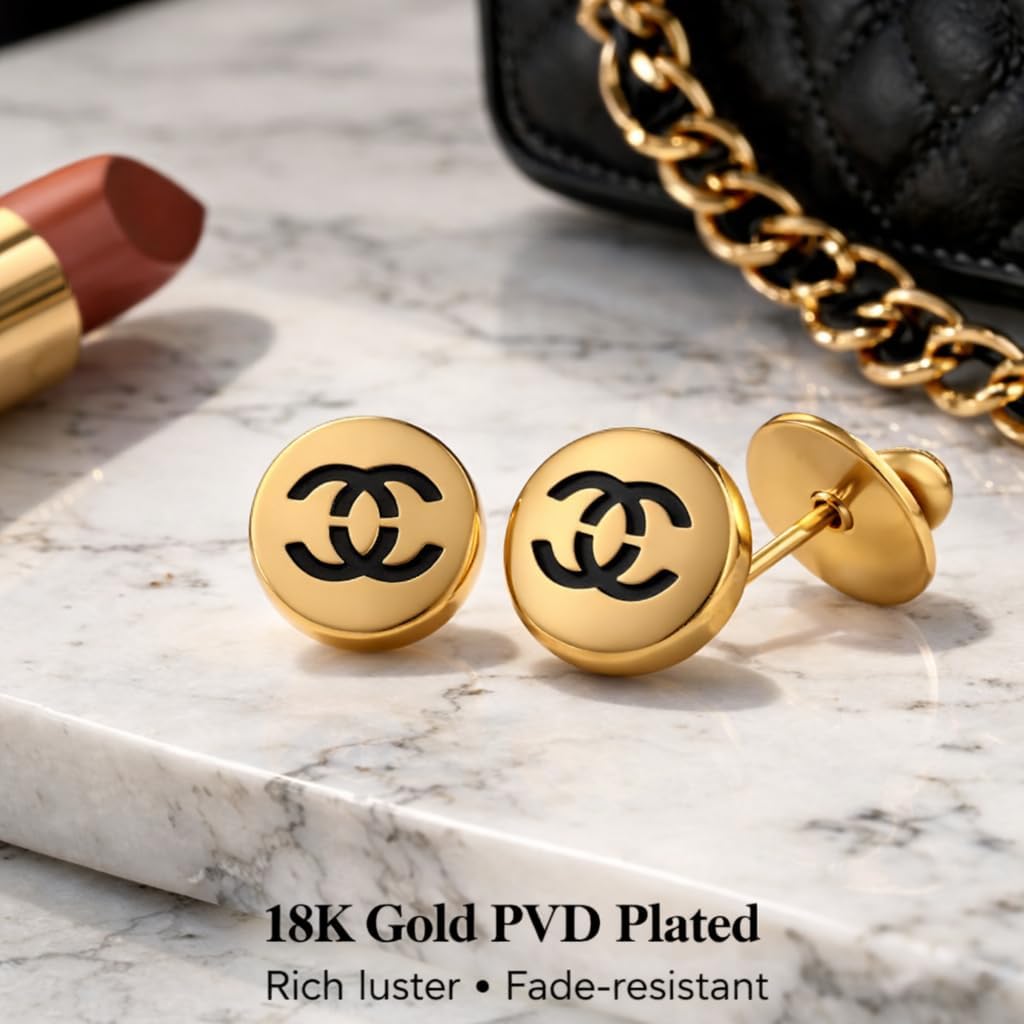 18Gold Luxury Letter Earrings for Women & Best Friends | Elegant Gold Stud Earrings Accessories for Valentine's Day, Birthday Gifts & All Occasions