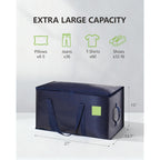 Heavy Duty Moving Bags Extra Large, Premium Storage Bags With Durable Zippers, Reinforced Handles, Moving Supplies For Clothes, Bedding, College Dorm Essentials, 8 Pack Blue