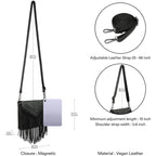 Hde Women'S Pu Leather Hobo Fringe Crossbody Tassel Purse Vintage Flap Envelope Handbag Western Sling Shoulder Bag