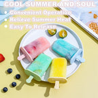 Popsicle Molds Set 6 Pieces Ice Popsicle Maker-Bpa Free,Easy-Release Ice Pop Molds,Homemade Ice Cream Molds (Blue)
