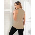 Smile Fish Women Summer Deep V Neck Tank Top Loose Fit Flowy Sleeveless Shirt