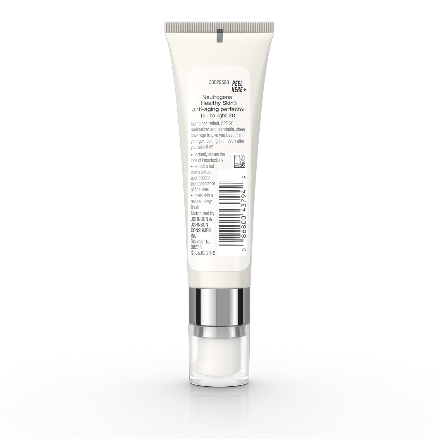 Neutrogena Retinol Treatment and Tinted Facial Moisturizer, Healthy Skin Anti-Aging Perfector with Broad Spectrum SPF 20 Sunscreen with Titanium Dioxide, 20 Fair to Light, 1 fl. oz