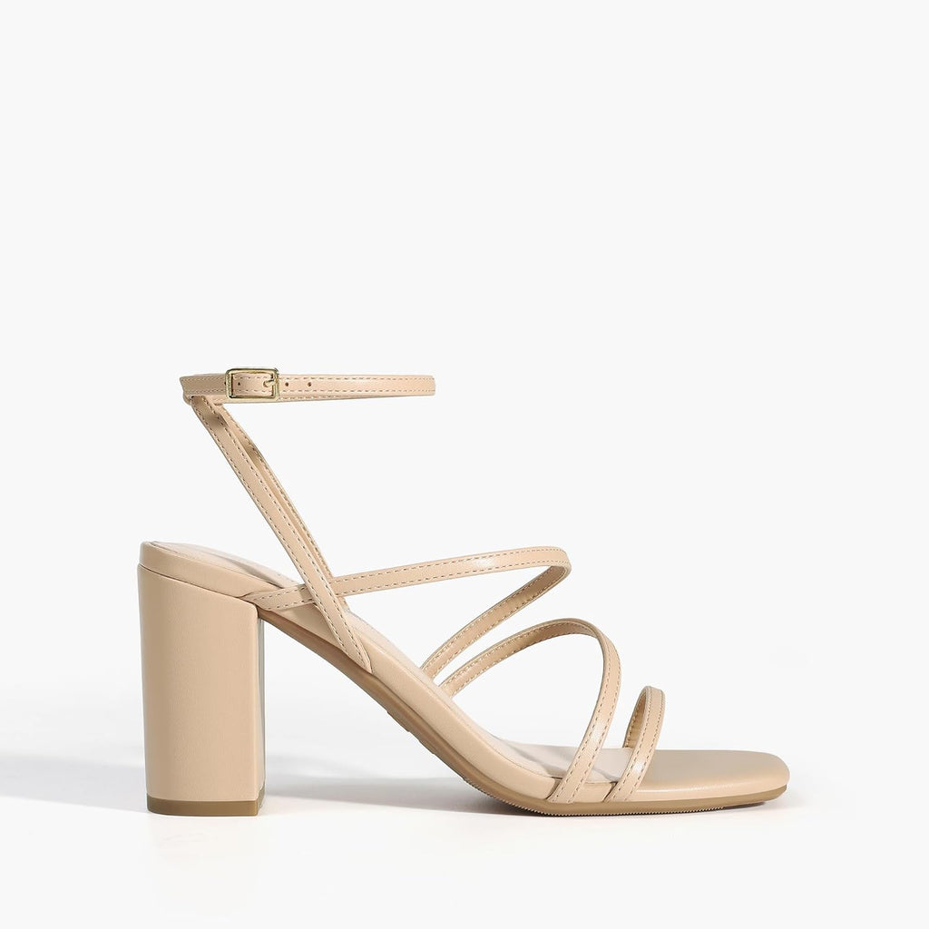 Dream Pairs Women'S Heels Chunky Block Strappy Square Open Toe Ankle Buckle 3.15 Inch Heeled Sandals Wedding Party Dress Prom Shoes
