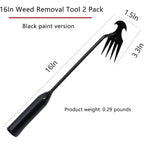 Weed Puller Tool Garden Weed Pulling Tool, Portable Garden Weeder Tool Uprooting Weeding Tool, 4 Teeth Manganese Steel Forged Hand Weeder For Vegetable Gardening Backyard Farm Planting & Weeding