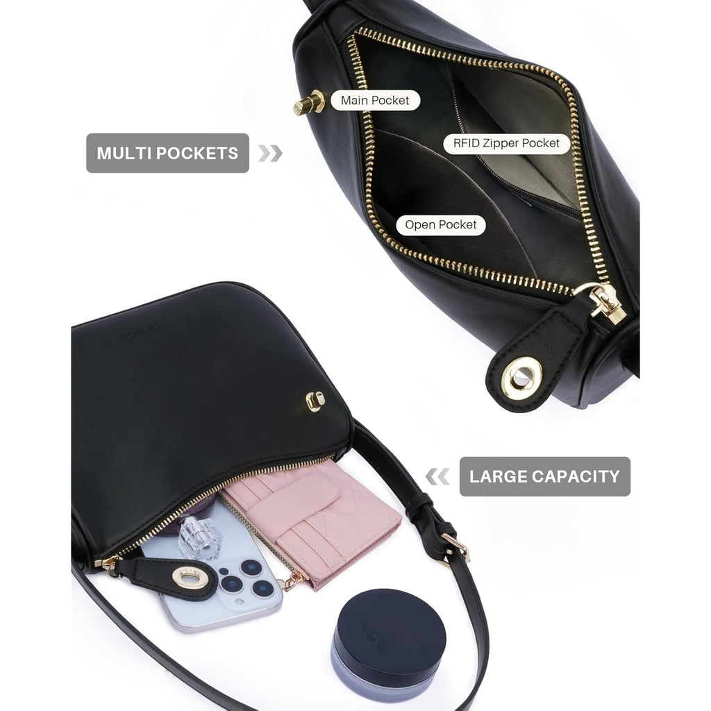 Choliss Shoulder Bag For Women, Rfid Anti-Theft Crossbody Bags For Women, Vegan Leather Purse Handbags With Zipper Closure