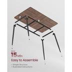 Vasagle 55.1" Dining Table For 4-6 People, Modern Kitchen Table, Heat-Resistant Tabletop, Quick Assembly, For Dining Room, Natural Walnut And Ink Black, Island Collection Ukdt100K02V2