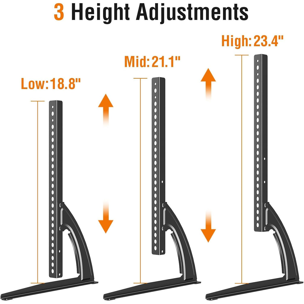 Elived Universal Table Top Tv Stand For Most 27 To 55 Inch Lcd Led Plasma Flat/Curved Screen Tvs, Tv Base Height Adjustable Leg Stand, Replacement Tv Feet Holds Up To 88Lbs, Max Vesa 800X400Mm
