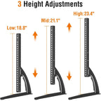 Elived Universal Table Top Tv Stand For Most 27 To 55 Inch Lcd Led Plasma Flat/Curved Screen Tvs, Tv Base Height Adjustable Leg Stand, Replacement Tv Feet Holds Up To 88Lbs, Max Vesa 800X400Mm