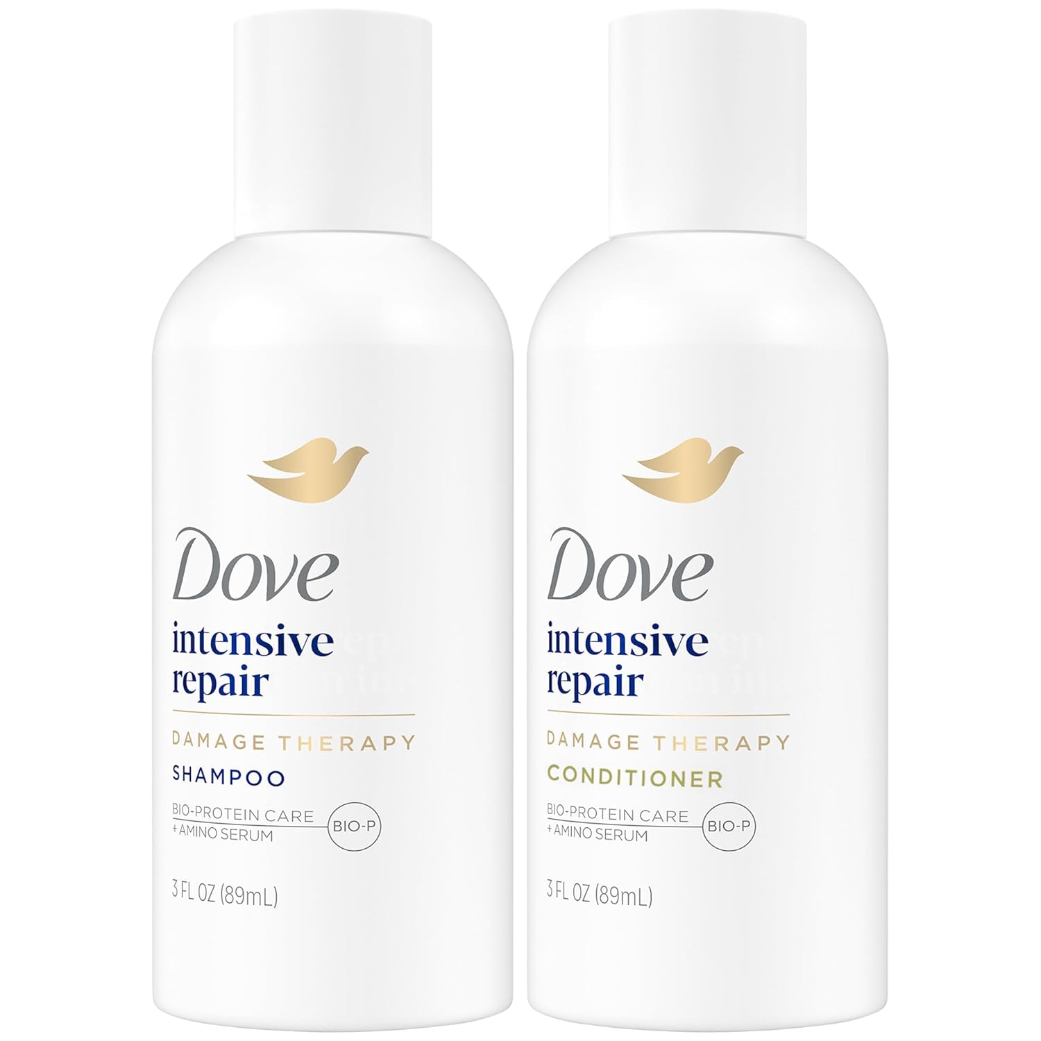 Dove Travel Essentials Shampoo and Conditioner Set – Dove Nutritive Solutions Intensive Repair for Damaged Hair, 3 Oz Ea