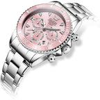 OLEVS Womens Watch Fashion Dress Diamond Female Watches for Ladies Analog Quartz Stainless Steel Waterproof Luminous Day Date Two Tone Wristwatch