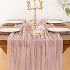Socomi Pink Cheesecloth Table Runner Summer Boho Rustic Gauze Dusty Pink Farmhouse 120 inch 10FT Cheese Cloth for Wedding Tea Party Baby Shower Birthday Home Decor Holiday Decorations