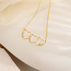 Ajiangwu Mothers Day Necklace with Names,18K Gold Plated Handmade Mom Necklace with Heart Custom Name Necklace Personalized Gifts for Women