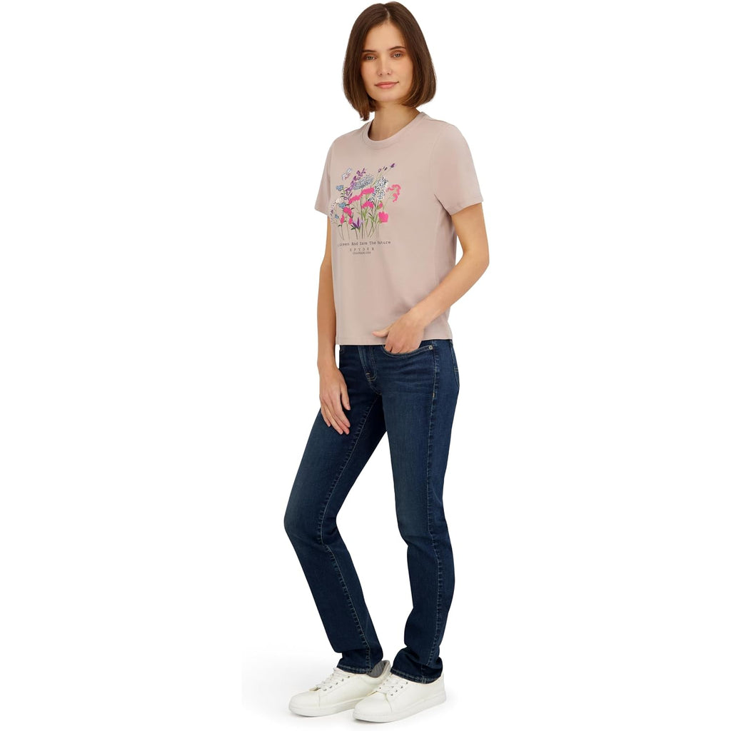 Spyder Women's Floral Eco Friendly Graphic Short Sleeve Tee T-Shirt Mushroom