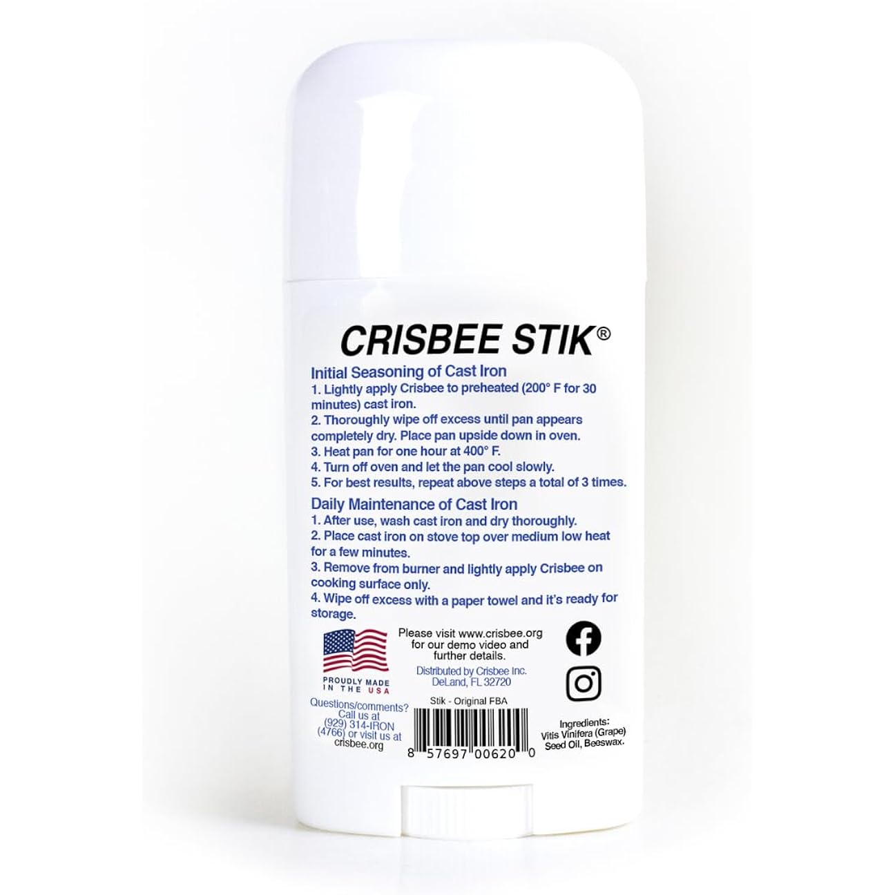 Stik® Cast Iron And Carbon Steel Seasoning - Family Made In Usa - The Cast Iron Seasoning Oil & Conditioner Preferred By Experts - Maintain A Cleaner Non-Stick Skillet