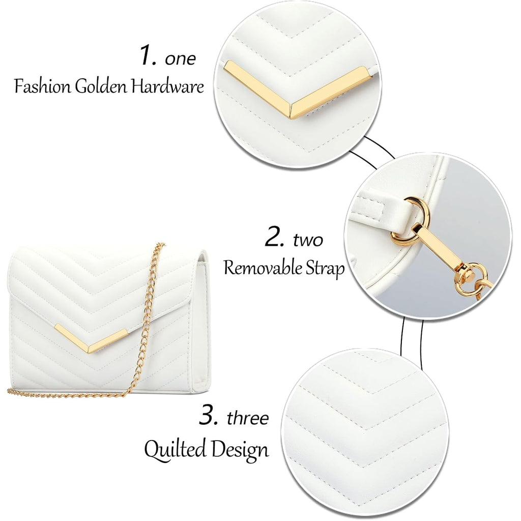 Kkxiu Women Formal Vegan Leather Evening Envelope Clutch Purses And Handbags For Party Wedding Prom Bridal