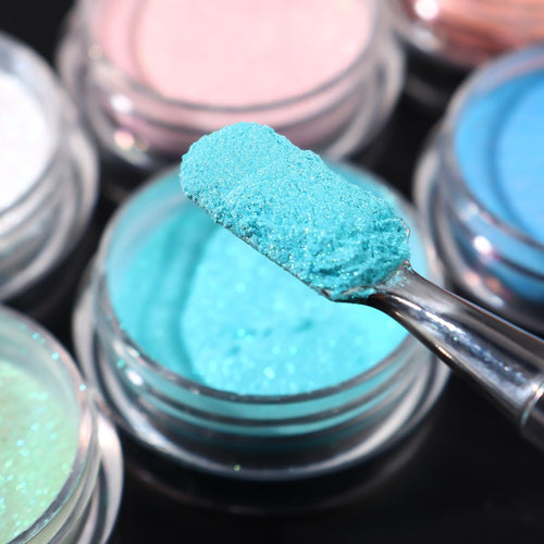 10 Colors Mermaid Pearl Chrome Nail Powder, Iridescent Aurora Powder Metallic Mirror Effect Pigment Pearlescent Nail Art Glitter Dust Kit for Gel Polish Nail Art Decoration