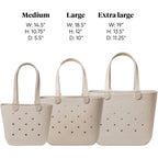Simple Modern Extra-Large Beach Bag | Waterproof Getaway Rubber Tote with Zipper Pocket for Travel, Pool, Boat, Groceries, Sports | Blue Dune