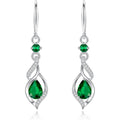FANCIME Gift for Women Birthstone Dangle Earrings for Her Teardrop Birthstone Earrings S925 Sterling Silver infinity Love Birthday Gifts for Mom Women