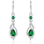 FANCIME Gift for Women Birthstone Dangle Earrings for Her Teardrop Birthstone Earrings S925 Sterling Silver infinity Love Birthday Gifts for Mom Women