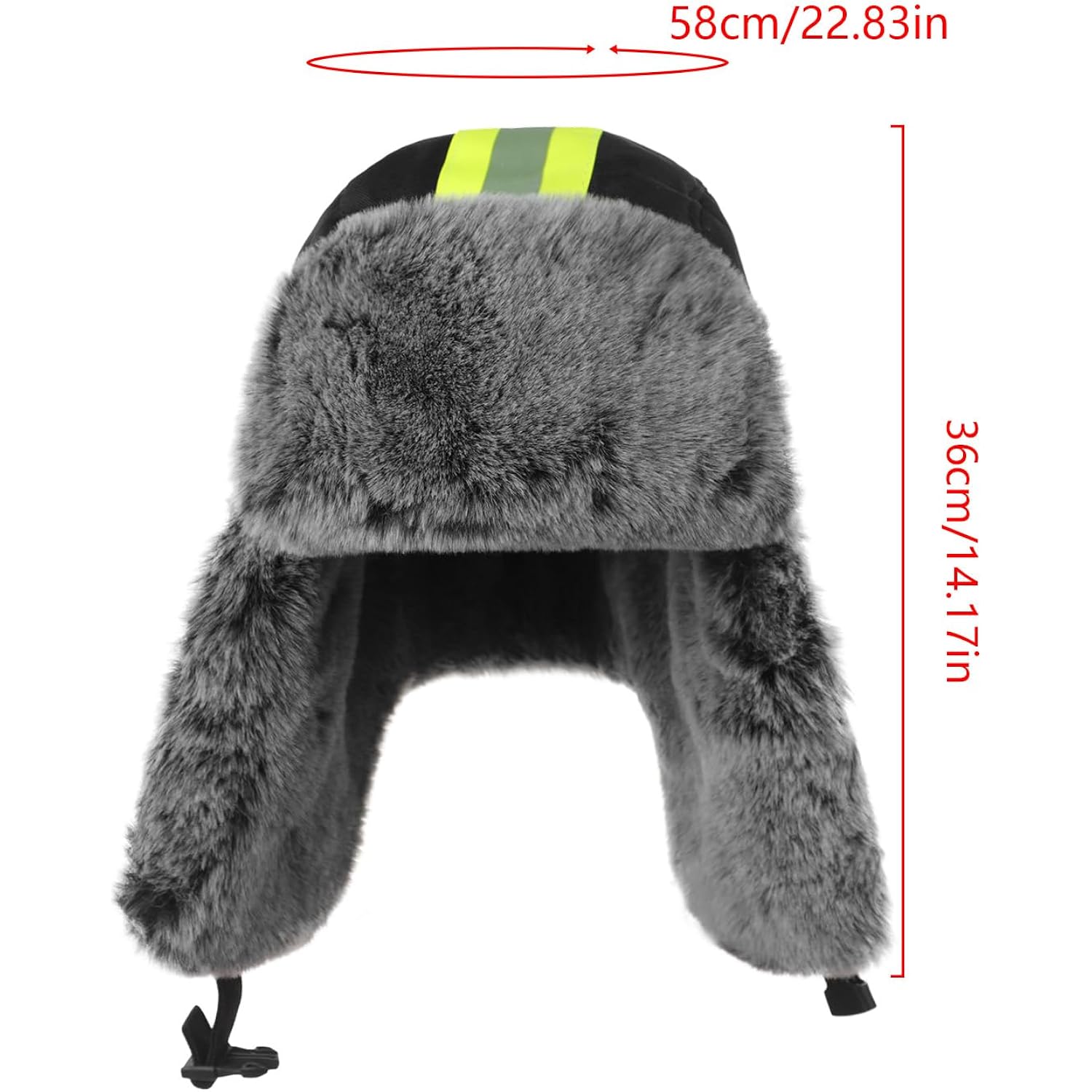 Clobeau Mens Women Winter Russian Ushanka Thermal Trapper Hat Ski Cycling Hunting Cap Earflap Safety Reflective Snow Hat