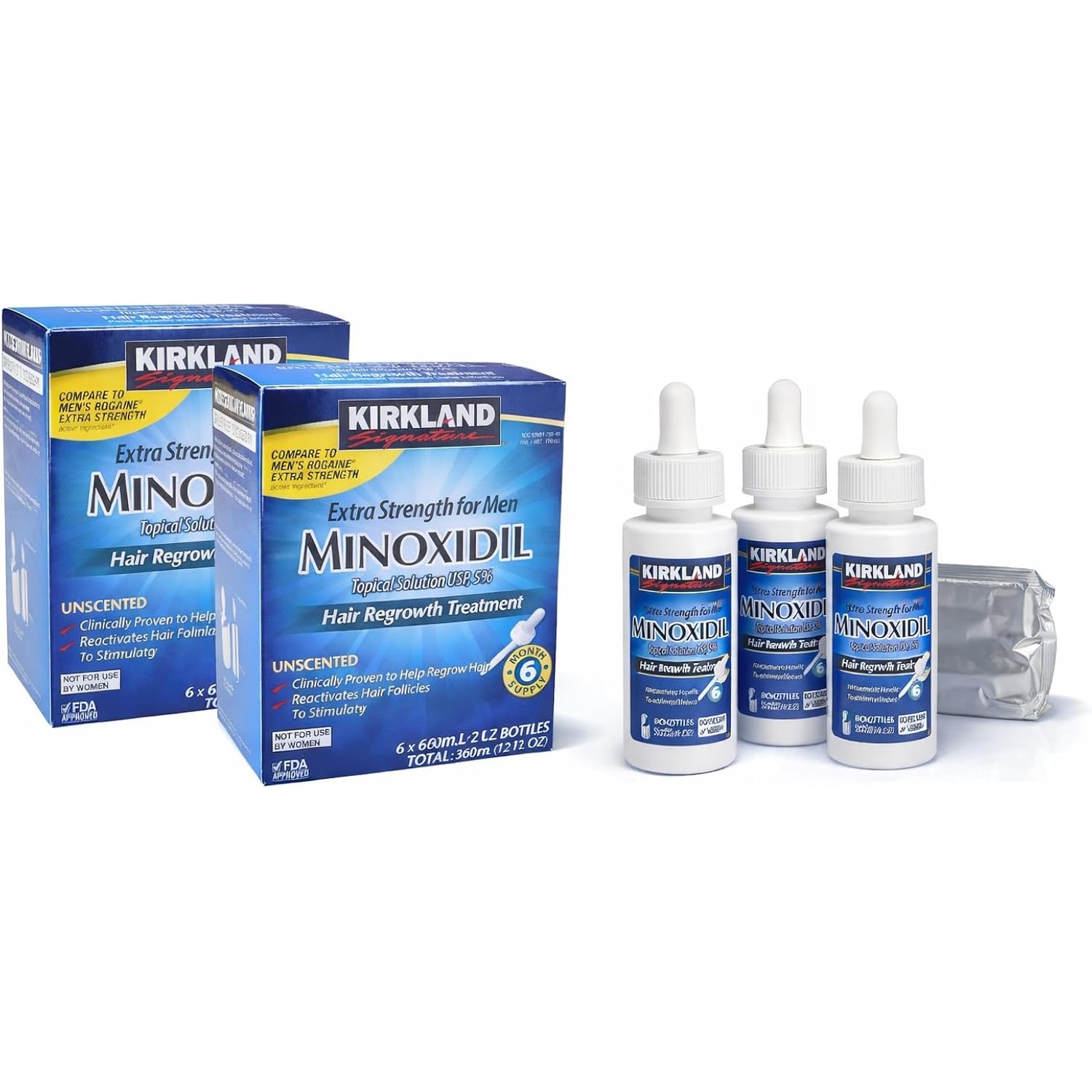 Kirkland Minoxidil 5% Extra Strength Men Hair Regrowth (12 Month Supply)