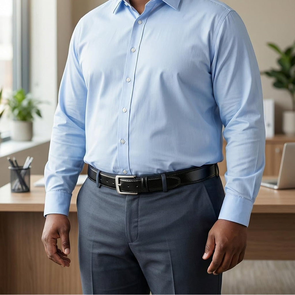 Mens Belts Big And Tall 36"-70" Men Leather Belt Casual Work Dress Belt,Black & Brown Colors