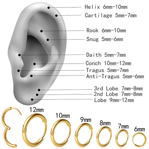 1 Pair 6mm Small Hoop Earrings for Women, Dainty 14K Gold Plated Huggie Hoop Earrings Hypoallergenic Lightweight Cartilage Earrings Set for Multiple Piercings for Sensitive (Gold/1.6mm)