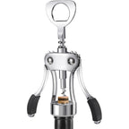Wine Opener, Heavy-Duty Zinc Alloy Wing Corkscrew, Premium Beer Bottle Opener, Multifunctional Wine Accessories With Ergonomic Handle And Sharp Screw, For Kitchen, Bar, Restaurant (Silver)
