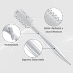 Aluminum Double-Edge Hair Thinning Razor Comb With 10Pcs Blades,Hair Texturizing Cutting Razor Comb For Thin And Thick Hair Trimming And Styling