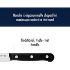 HENCKELS Solution Razor-Sharp 4-inch Compact Chef Knife, German Engineered Informed by 100+ Years of Mastery, Black/Stainless Steel