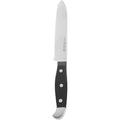 HENCKELS Statement Razor-Sharp 5-inch Serrated Utility Knife, Tomato Knife, German Engineered Informed by 100+ Years of Mastery, Black/Stainless Steel