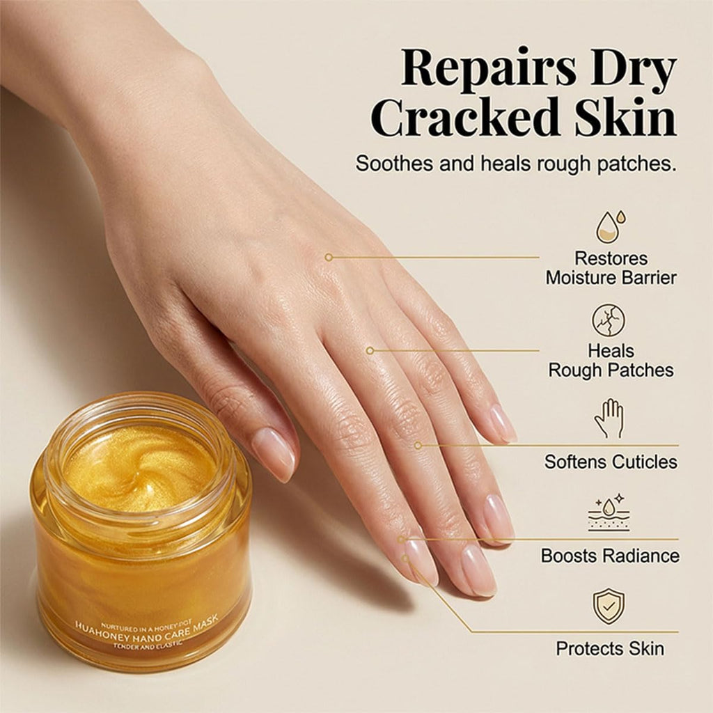 Moisturizing Nourishing Honey Hand Mask, Moisturizing Hydrating Hand Masks for Women, Nourishing Exfoliating Hand Film Hands Care Soft (3PCS)