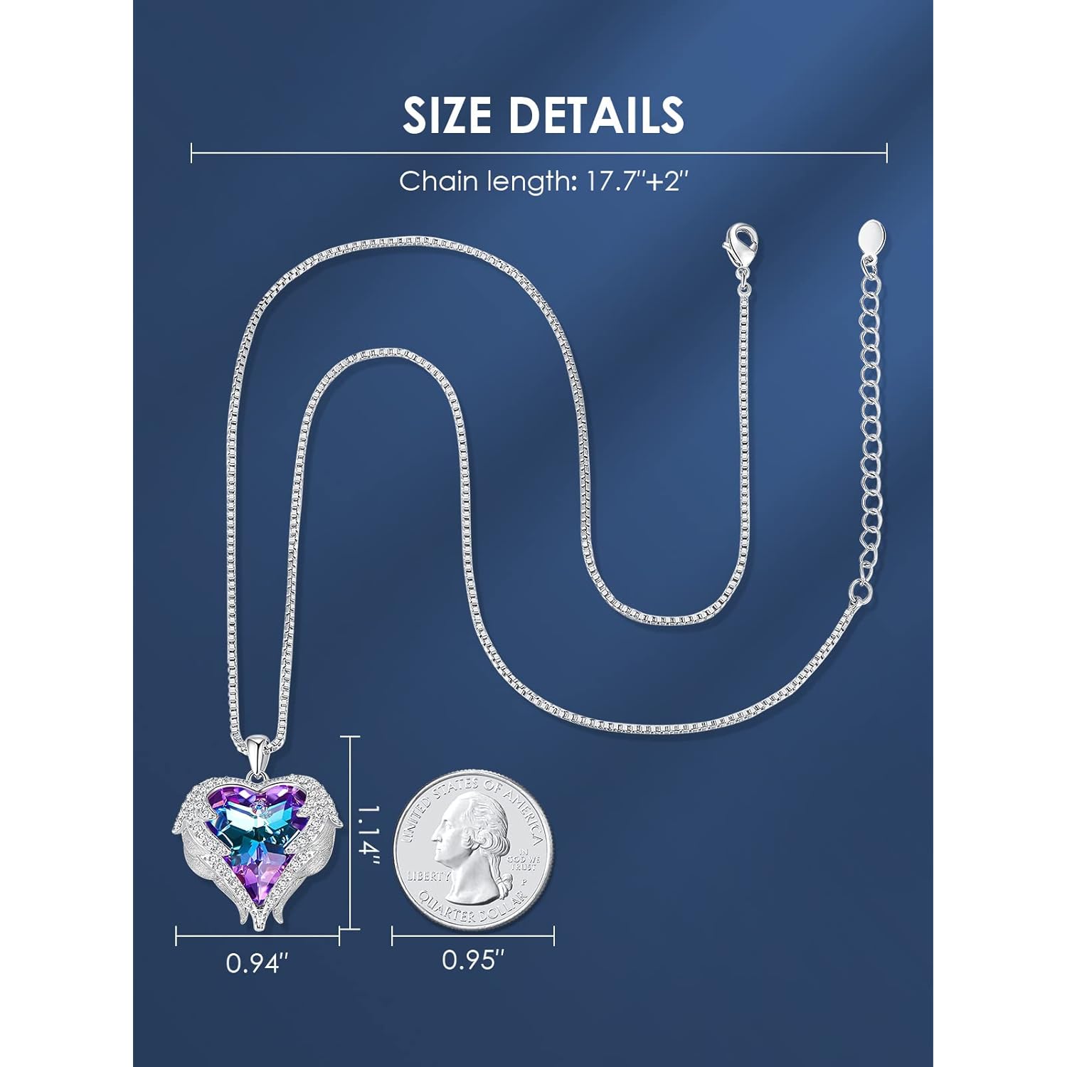CDE Mothers Day Gifts for Women Angel Wings Necklace for Women with Birthstone, Love Heart Silver Tone/Gold Tone Pendant, Ideal Anniversary or Birthday Jewelry Gifts for Wife Girlfriend Her