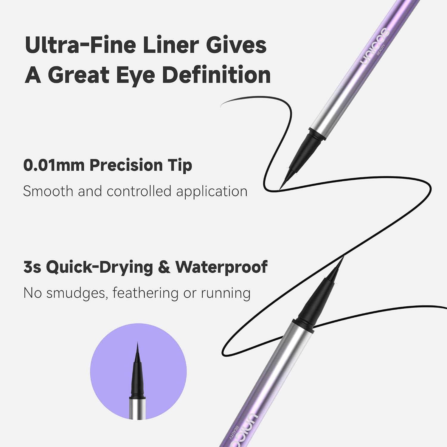 Unicos 2-In-1 Lower Lash Stamp, Bottem Lash Stamp With Ultra-Fine Eyeliner Pen, Natural Eyelash Stamp, Easy To Use, Long-Lasting, Waterproof, Smudge-Proof