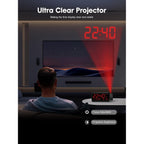 Projection Alarm Clock With 180° Ceiling Projector & Digital Display | 5-Level Dimmer, Dual Alarms, Night Light, Temp & Humidity Display, Weekday/Weekend Mode, Dst, Snooze Function For Bedroom