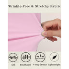 Button Down Shirts for Women Long Sleeve Stretch Dress Shirts Wrinkle-Free Work Blouses Slim Fit Office Tops
