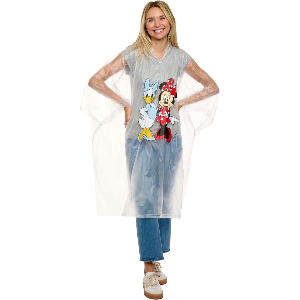 Disney Minnie Mouse Mickey Mouse Pluto Daisy Duck Rain Poncho Hoodie Unisex Adult