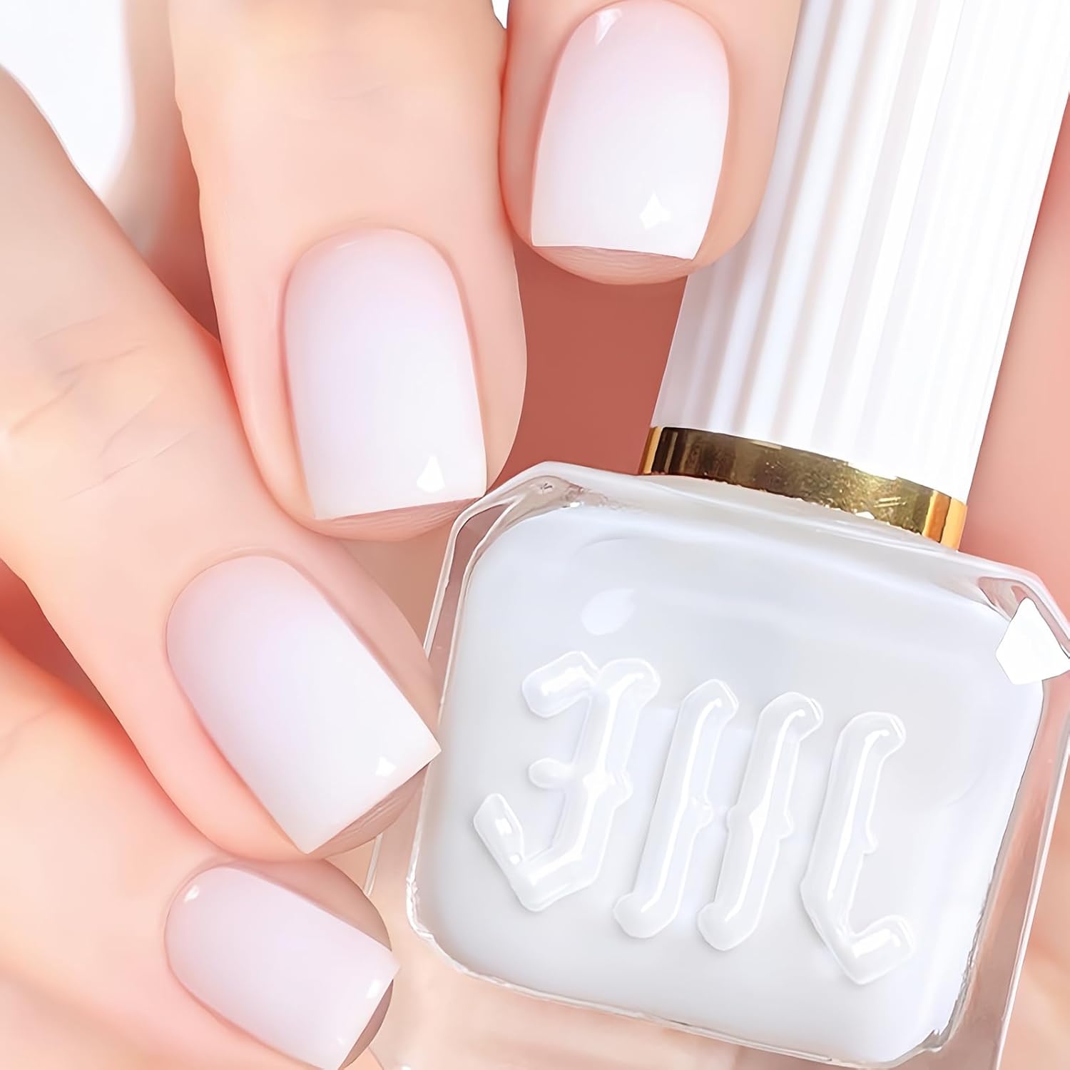 NovaCharm Jelly White Nail Polish, Quick Dry Sheer White Nail Polish No UV Lamp Needed, Glossy Translucent Nail Lacquer, Air Dry Nailpolish for Women, 12ML