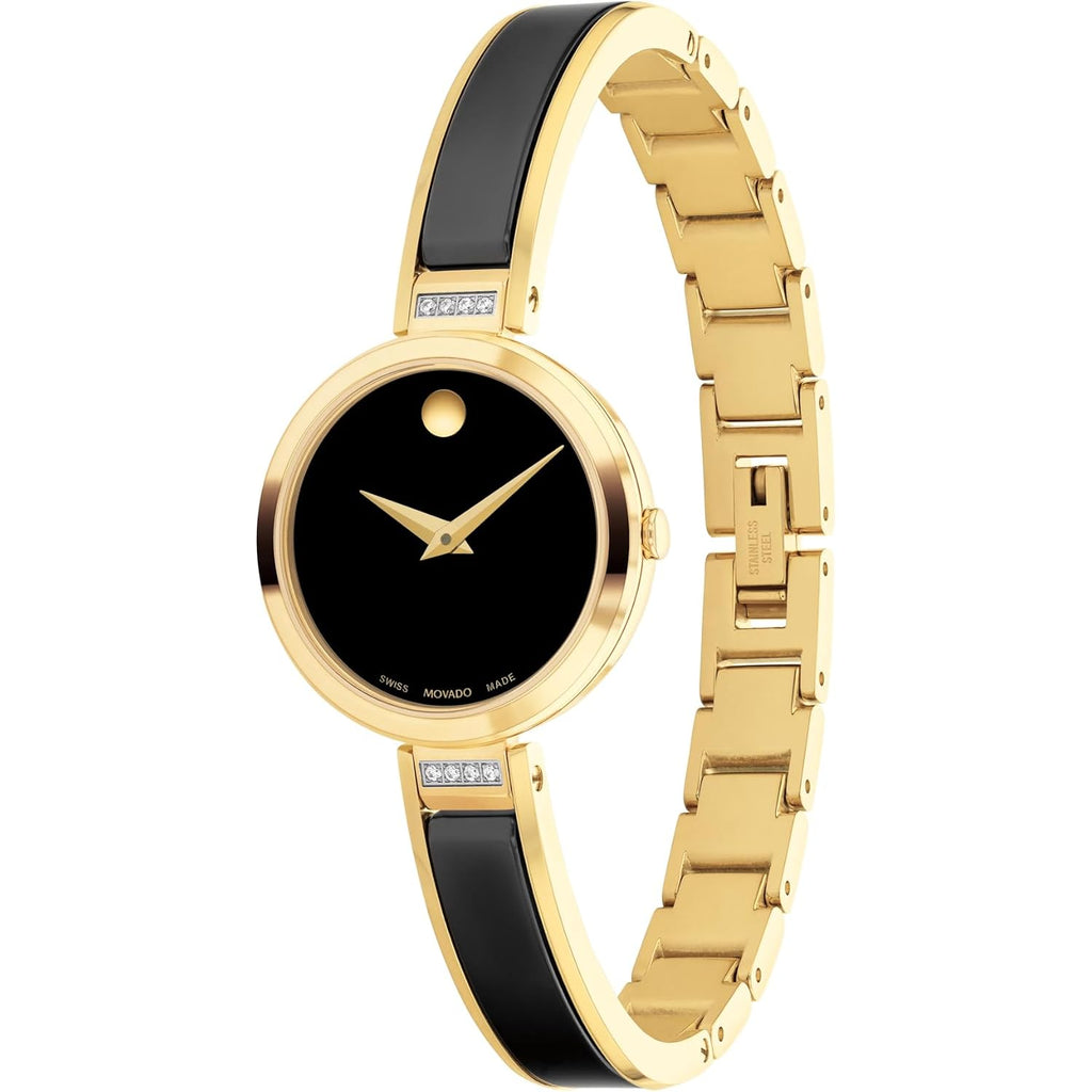 Movado Moda Women'S Watch - Swiss Quartz 2H Movement, Plated Stainless Steel, Adjustable Bangle - 3 Atm Water Resistance - Luxury Fashion Timepiece For Her - 24Mm